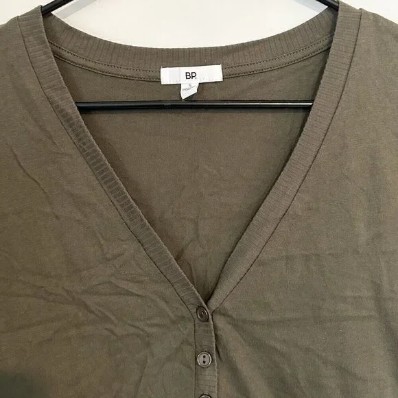 NWT BP by Nordstrom Olive Green Babydoll Short Sleeve Dress with Pockets - S - Picture 4 of 6